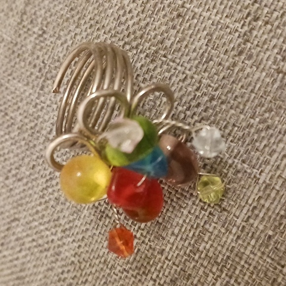 Colorful Necklace Ring and Earrings Set - Pre-loved (15"-19") - Picture 5 of 7